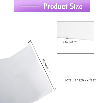 Closed Cell Neoprene Foam Rubber Sheet with Adhesive - 72 x 17 x 1/4 Inch Multi-Function Insulation, Soundproofing, and Weatherproof Foam Padding Easy Cut DIY, White