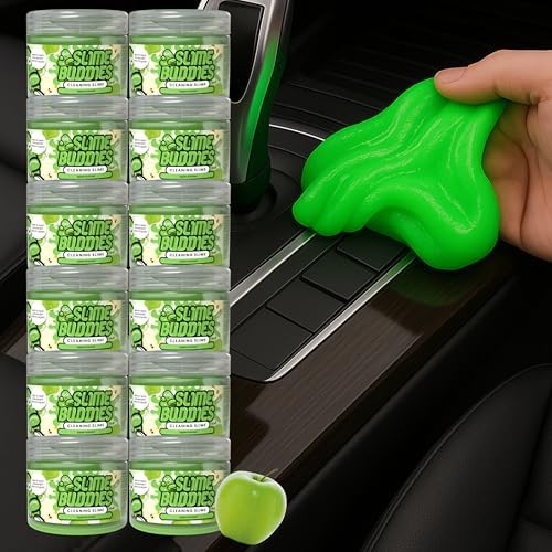 Slime Buddies Car Detailing Slime, Apple 12 Pack. Reusable Dust Remover by SlimeBuddies
