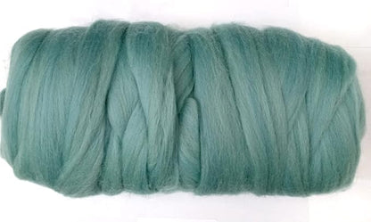 Kondoos Colored Natural Wool roving, 1 lb. Best Wool for Needle Felting, Wet Felting, handcrafts and Spinning. (Acqua, 1 lb)