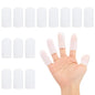 PATIKIL Gel Finger Cots 1.8"x0.67", 14 Pcs Silicone Finger Protector Support Finger Sleeve Cushions Thumb Protector Covers Fingertip Caps Gloves for Finger Cracking, White