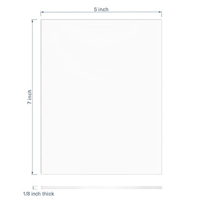 Pack of 10 Clear Acrylic Sheet 5" x 7" Cast Plexiglass Panel 1/8" Thick (3mm) Transparent Plastic Board for Sign, Craft, Display Projects, Laser Cutting, Engraving, Painting