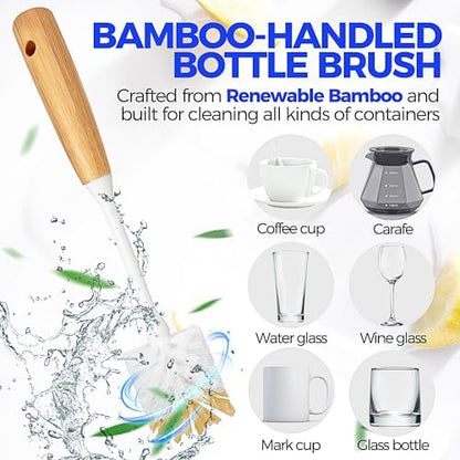 Holikme 6 Pack Dish Brush with Bottle Brush Scrub Brush Straw - Image 4