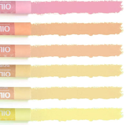 Mifuner Soft Oil Pastels Set (6 Sticks,6 Colors),Colors Heavy Oil Pastels Vibrant and Creamy,Art Supplies for Artists,Gallery Oil Painting Stick,Beginners,Adult Drawing Skin