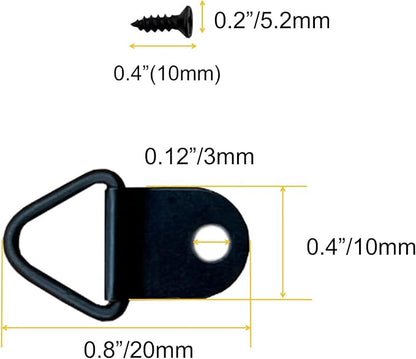 Small Triangle Ring Steel Picture Hangers with Screws Picture Frames Picture Hang Solutions for Hanging Clock Paintings Artwork Picture Frame Hook Photos(100 Pack Black )