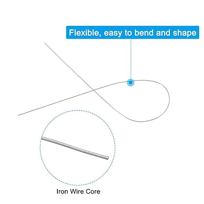 PATIKIL 20 Gauge 16" Floral Stem Wire, 100 Pcs Paper Wrapped Iron Artificial Flower Stem Accessories for DIY Bouquet Stem and Craft Decoration, Silver