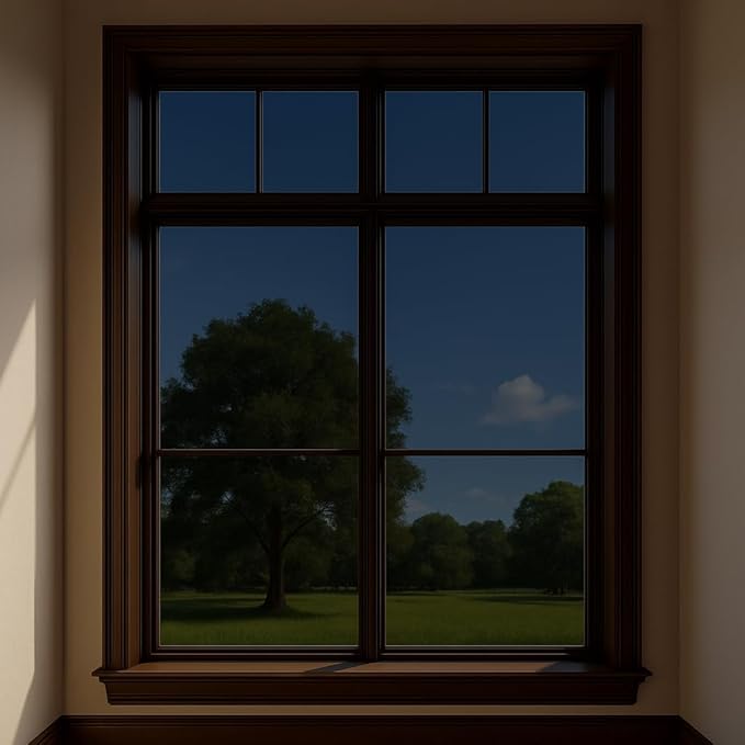 Rockrose Professional Window Tint for Home – One Way Privacy Window Film for Home Offices Heat Blocker Reflective Adhesive Mirror Tint with 99% UV Block – Black-Silver 24in x 100FT