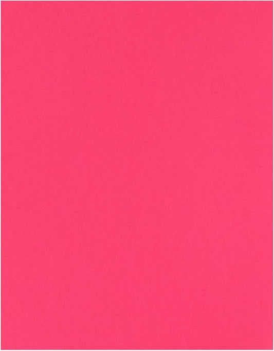PA Paper Accents Stash Builder Cardstock 8.5" x 11" Hot Pink, 65lb Colored cardstock Paper for Card Making, Scrapbooking, Printing, Quilling and Crafts, 25 Piece Pack