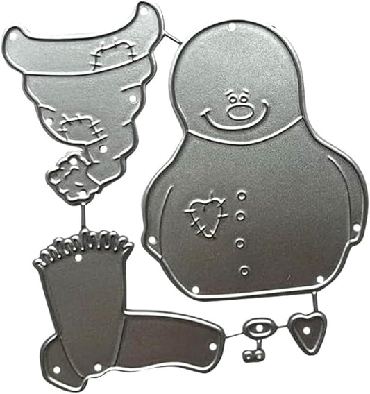 Mvchifay Cutting Dies for Card Making Metal Die-Cuts Scrapbooking Tool Hollow Frame DIY Craft Punch Template Embossing for Paper Album Decor (6 Pcs Snowman-9.4x6.2cm)