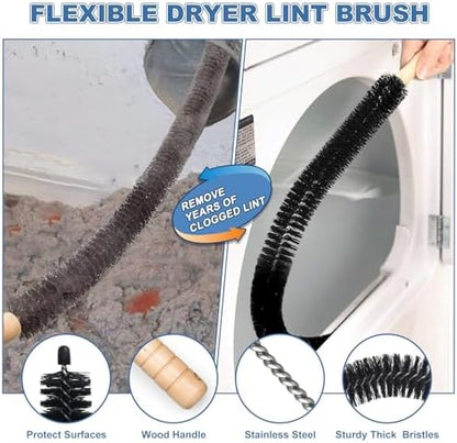 PetOde 2Pcs Dryer Vent Cleaner Kit Universal Vacuum Hose Attachment & Brush - Image 6
