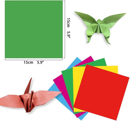 Square Origami Paper 6x6 Double Sided 50 Sheets 50 Colors 70GSM Origami Kit Japanese Chiyo Easy Fold Arts Crafts DIY Handwork Beginner Solid Color
