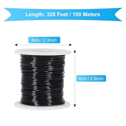 Tenn Well 20 Gauge Aluminum Wire, 328 Feet Soft Craft Wire for Jewelry Making, Beading, Sculpting, Bonsai Training, Crafting (Black)