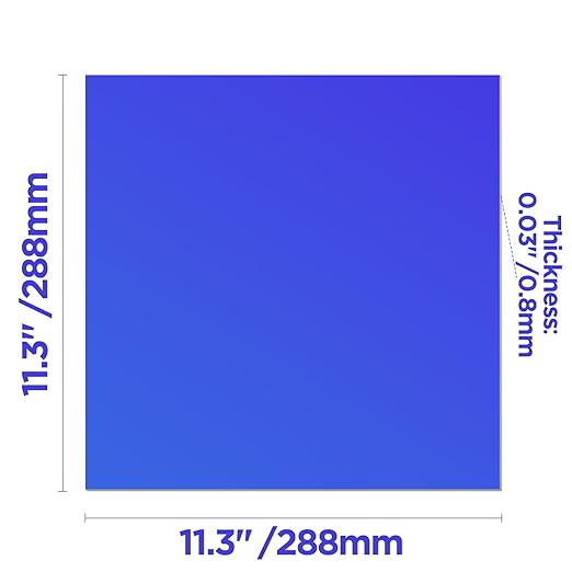 Anodized Aluminum Sheet Metal 11.3 x 11.3 x 1/32 Inch Metal Plates Engraving Blanks for CNC Laser Engraving DIY Card, 0.8MM Thin Decorative Aluminum Sheets for Crafting (Blue)