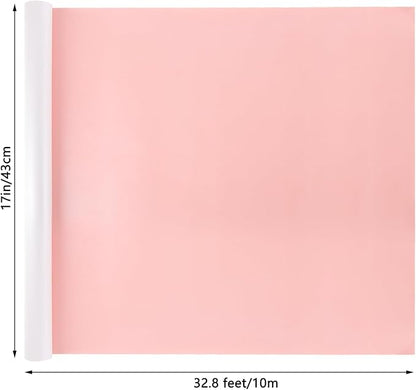 NESCCI Off White & Pink Matte Wrapping Paper,Double Sided Solid Color Pearly-Lustre Paper,Gift Wrapping Paper,Perfect for Wedding,Valentine's Day,Birthday,Christmas,Baby Shower (17 Inches X 32.8 Feet)