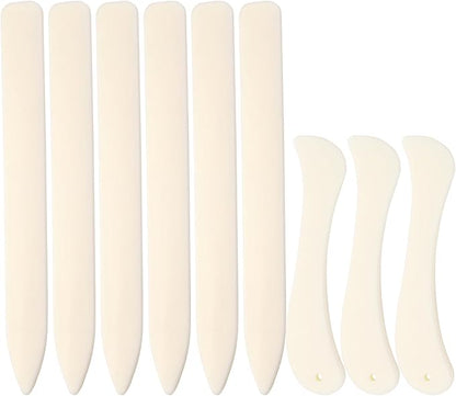 9 PCS Bone Folder and Scoring Tool Plastic Paper Folding Tool Bone Origami Creaser Book-Binding Leather Burnishing Card Making for Folding Scoring Creasing Origami Scrapbooking
