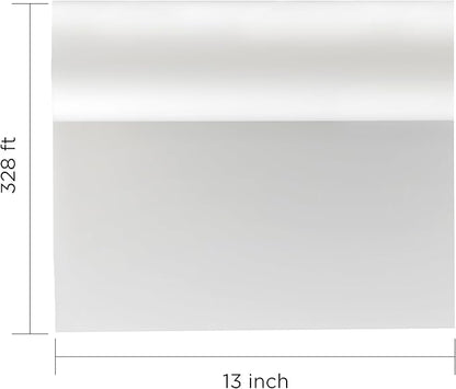 DTF Transfer Film Roll 13inch x 328ft – Instant Hot & Cold Peel – Double Matte Anti-Static Coating – Premium Heat Transfer Film for Vibrant Colors & Durable Prints – Works with All DTF Printers