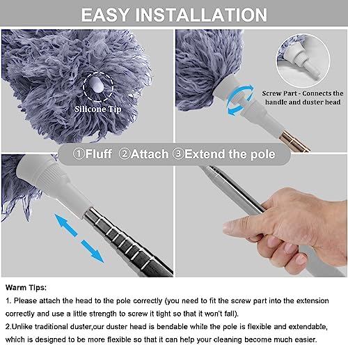 DELUX Microfiber Feather Duster Extendable Duster - Image 2