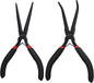WISEUP 6" Mini Needle Nose Pliers Set，2-Piece Small Long Reach Bent Needle Nose Pliers for Jewelry DIY Craft，Repair & Wire Wrapping