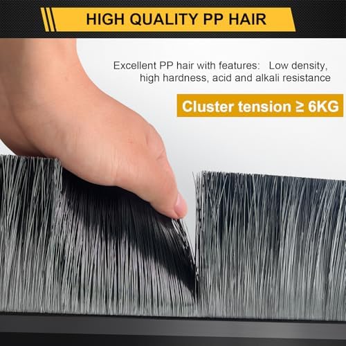 8-Pack Garage Door Brush Seal – Cepia Black Bottom Sweep – Roll-Up Door - Image 5