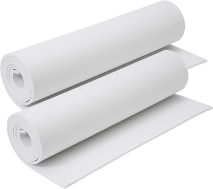 AMZQNART 2Pcs EVA Foam 5mm, Cosplay Foam Roll 16 x 59in (6.5sqft) White, Suitable for Large Foam Cosplay Modeling, DIY Projects, Crafts, Ultra High Density 90 kg/m3.