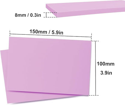 KUKLIPJIM 25 Pcs 4x6" Rubber Linoleum Stamp Carving Blocks for Printmaking, Artists, Crafts and More (Light Purple)
