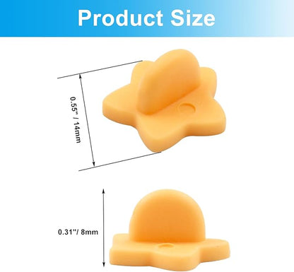 100 Pack Star Shape Rubber Pin Backs, Lapel Pin Backing Locking Pin Keepers, Brooch Holder for Uniform Badge Hat Tie（Orange）
