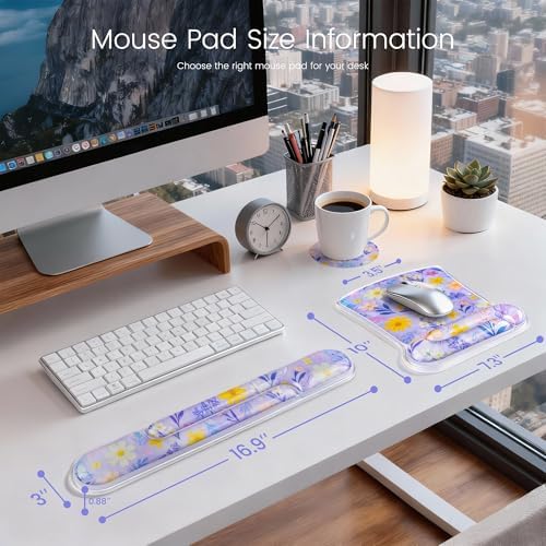 Ospelelf Mouse Pad with Wrist Rest and Ergonomic Gel Keyboard Hand Wrist - Image 6