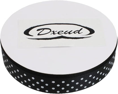 Polka Dot Grosgrain Ribbon 25 Yard Each Roll 100% Polyester (5/8", Black)