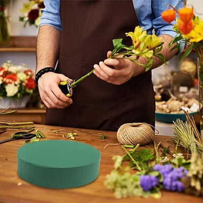 LOMIMOS 6'' Premium Round Floral Foam,Green Wet Foam Blocks for Floral Arrangements Decorations Flower Arrgement DIY Craft,Pack of 4