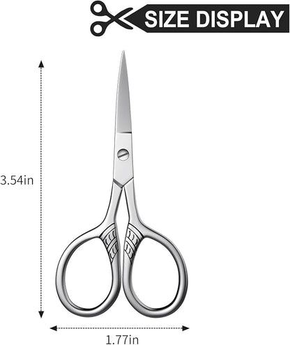 Stainless Steel Small Scissors with Textured Handle - All Purpose for Arts, Crafts, Sewing, Office & Kitchen, Sharp & Durable Cutting Tools -2Pcs