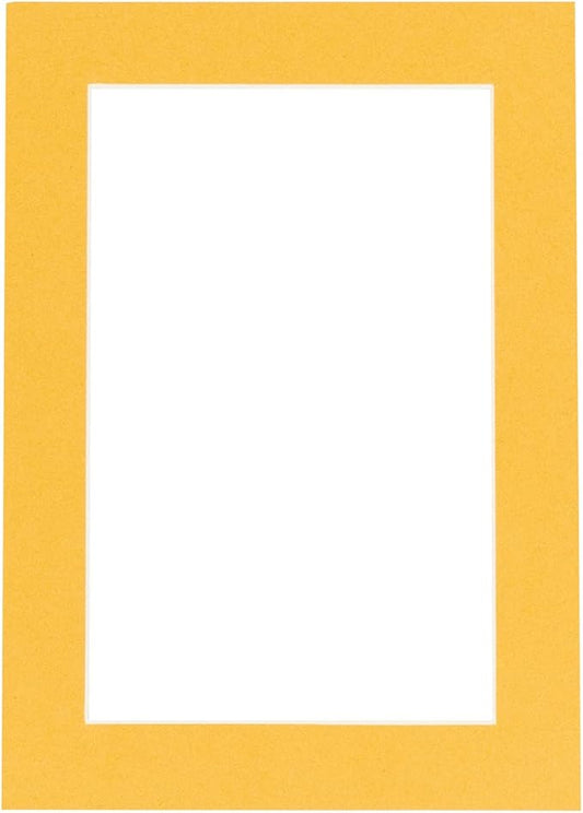 11x14 Mat Bevel Cut for 8.5x11 Photos - Acid Free Topaz Orange Precut Matboard With Backing Board and Crystal Clear, Self Seal Photo Mat Bag - For Pictures, Photos, Framing - 4-ply Thickness