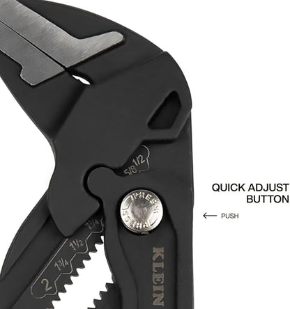 Klein Tools D53110 Compact Plier Wrench, High Leverage Multi-Use Adjustable Plier Wrench with Smooth Jaws, 10-Inch