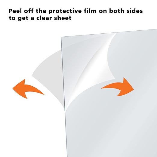 Egofine Plexiglass Sheets Acrylic Sheets 6 Pack of 8x12’’ 0.04 Thick Clear Plastic Cast Transparent Plexi Glass for Crafting Projects, Replacement Picture Frame Glass, DIY Display, Easy to Cut