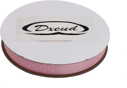 Polka Dot Grosgrain Ribbon 25 Yard Each Roll 100% Polyester (3/8", Pink)
