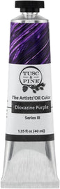 Tusc & Pine Artist Oil Paint - Dioxazine Purple, 40 ml, Non-Yellowing, Rich & Creamy Consistency, Maximum Pigment Load, Small Batch Milled Oil Paints Made in the USA for Professional Artists