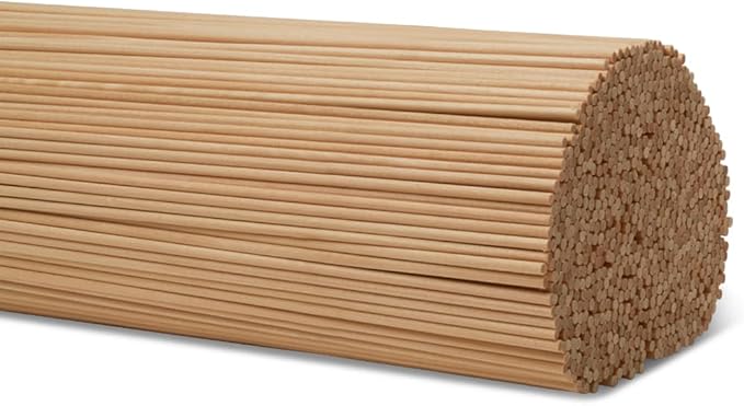 Dowel Rods Wood Sticks Wooden Dowel Rods 1/8 x 12 Inch Unfinished Hardwood Sticks for Crafts and DIYers 2500 Pieces by Woodpeckers