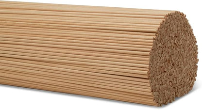 Dowel Rods Wood Sticks Wooden Dowel Rods 1/8 x 12 Inch Unfinished Hardwood Sticks for Crafts and DIYers 500 Pieces by Woodpeckers