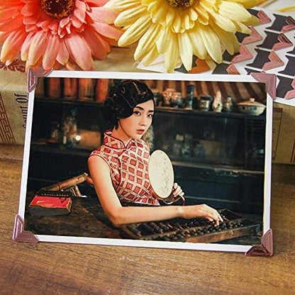 360 Count Self-Adhesive Acid Free Photo Corners for Scrapbooks Memory Books (Rose Gold)