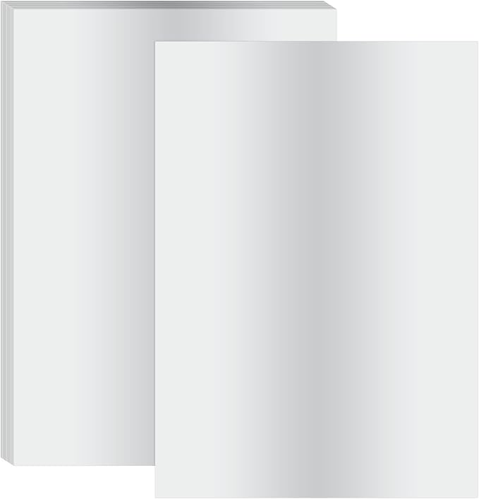 PATIKIL 11.7x8.3" Hot Stamping Foil Paper Sheet, 20 Sheets A4 Heat Transfer Hot Stamping Paper Foil for Leather DIY Logo Decor Craft Gift Package Scrapbook Card, Silver