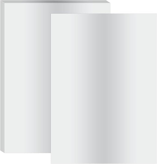 PATIKIL 11.7x8.3" Hot Stamping Foil Paper Sheet, 20 Sheets A4 Heat Transfer Hot Stamping Paper Foil for Leather DIY Logo Decor Craft Gift Package Scrapbook Card, Silver