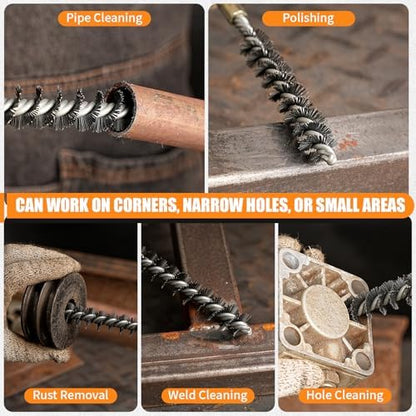 2.5" Dia Stainless Steel Cylinder Bores Wire Round Tube Cleaning Brush 65mm - Image 6