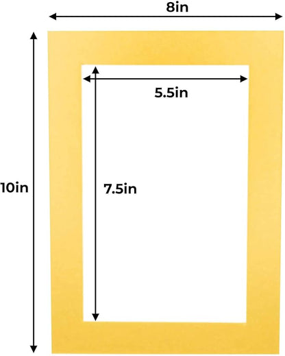 Poster Palooza 8x10 Mat for 6x8 Photo - Precut Metallic Gold Picture Matboard for Frames Measuring 8 x 10 Inches - Bevel Cut Matte to Display Art Measuring 6 x 8 Inches - Acid Free ONE MAT