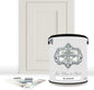 ALL-IN-ONE Paint, Durable cabinet and furniture paint. Built in primer and top coat, no sanding needed. Includes our 30 featured color card - Almond (off white with tan undertone), Gallon