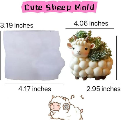 Animal Resin Molds Silicone 3D Cute Sheep Epoxy Resin Plaster Candle Holder Wax Molds for Candle Making, Art Crafts DIY Unique Display Home Decor
