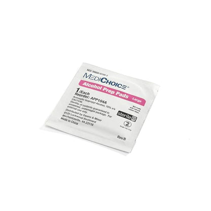 MediChoice Alcohol Prep Pads, 2-Ply Sterile, 7% Isopropyl Alcohol, Large, 1.75x3.5 Inch, 1314APP104A (Case of 1000)