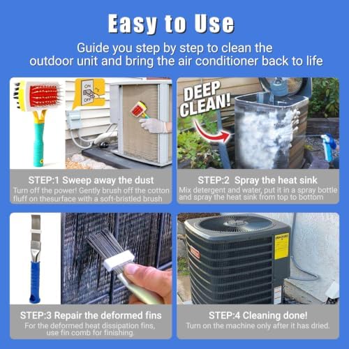 2 Pcs AC Fin Comb Straightener & Coil Cleaner Brush Kit - Image 4