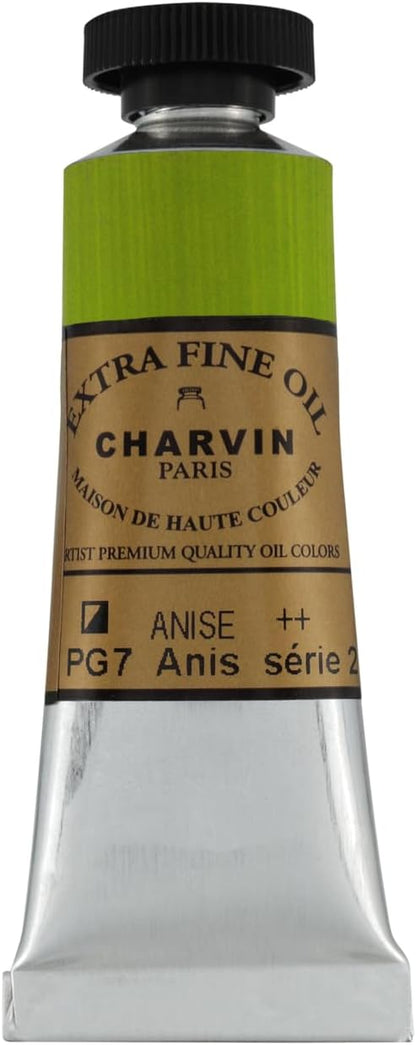 Charvin Extra Fine Oil Paint, Anise 20 mL - Triple-Milled, Rich Texture, Poppy Oil-Based, Light-Fast, Handmade, Archival Quality