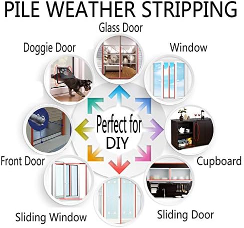 Weather Stripping Brush for Sliding Windows/Doors Frame Side, Pile Self - Image 6
