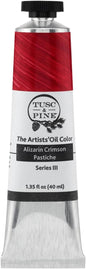Tusc & Pine Artist Oil Paint - Alizarin Crimson Pastiche, 40 ml, Non-Yellowing, Rich & Creamy Consistency, Maximum Pigment Load, Small Batch Milled Oil Paints Made in the USA for Professional Artists