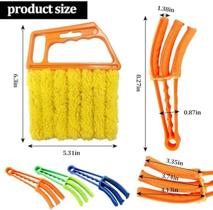 4 Pcs Window Venetian Blind Cleaner Duster Tool, Reusable 7 Finger Dusters - Image 2