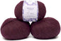 Pullu - Baby Alpaca Merino Wool Yarn Set of 3 Skeins (150 Grams) Worsted Weight - Sourced Directly from Peru - Heavenly Soft and Perfect for Knitting and Crocheting (Plum)